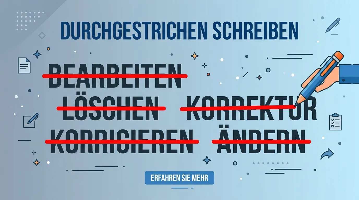 Durchgestrichen Schreiben
